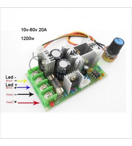 ES-10v-60v giris 10v-60v cikis dimmer 20A-60A DC Dimmer 1200w