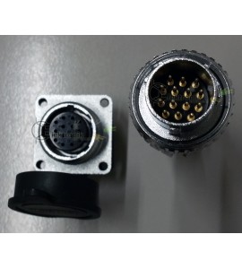 ES-14pin 16mm Jack Soket Askeri Tip Gümüş Renk