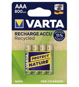 Varta 56813-4 Recharge Accu Recycled AAA 800 mAh 4 lü 