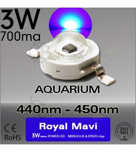 ES-LED 3W Royal Mavi 440nm-450nm Bridgelux