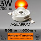ES-LED 3W Turuncu Amber 595nm-600nm Bridgelux