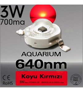 ES-LED 3W Koyu Kırmızı 640nm Bridgelux