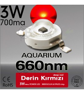 ES-LED 3W Koyu Kırmızı 660nm Bridgelux