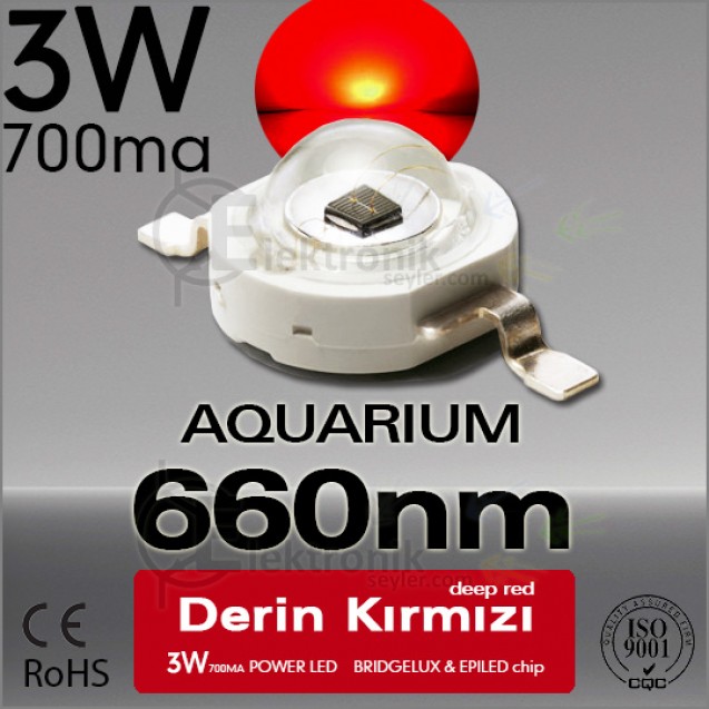 ES-LED 3W Koyu Kırmızı 660nm Bridgelux