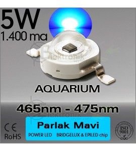 ES-LED 5W Mavi 465nm-475nm Bridgelux