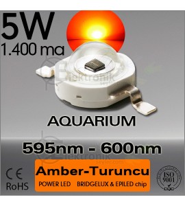 ES-LED 5W Turuncu Amber 595nm-600nm Bridgelux