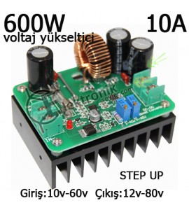 ES-600W 10A 12v-80v Voltaj Yukseltme Step up