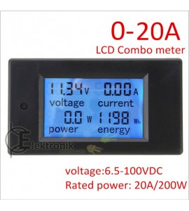 ES-DC 20Amper 100V  Wattmetre Voltmetre Ampermetre Khw metre